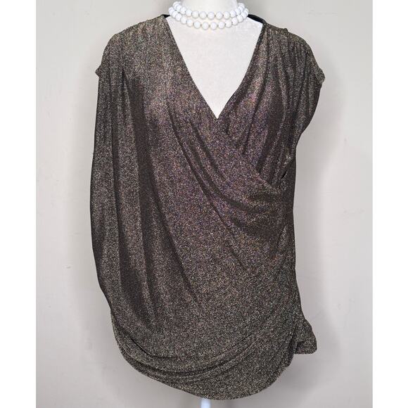 NWT Marks & Spencer Ladies' Sleeveless Gold Shimmer Top, Size: 18 - Picture 3 of 4